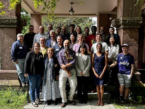 Members of The Forest School and visiting collaborators from Brazil gathered at Marsh Hall to discuss opportunities for collaboration on work in southern Bahia, Brazil on September 22, 2023. Photo: Eva Garen.